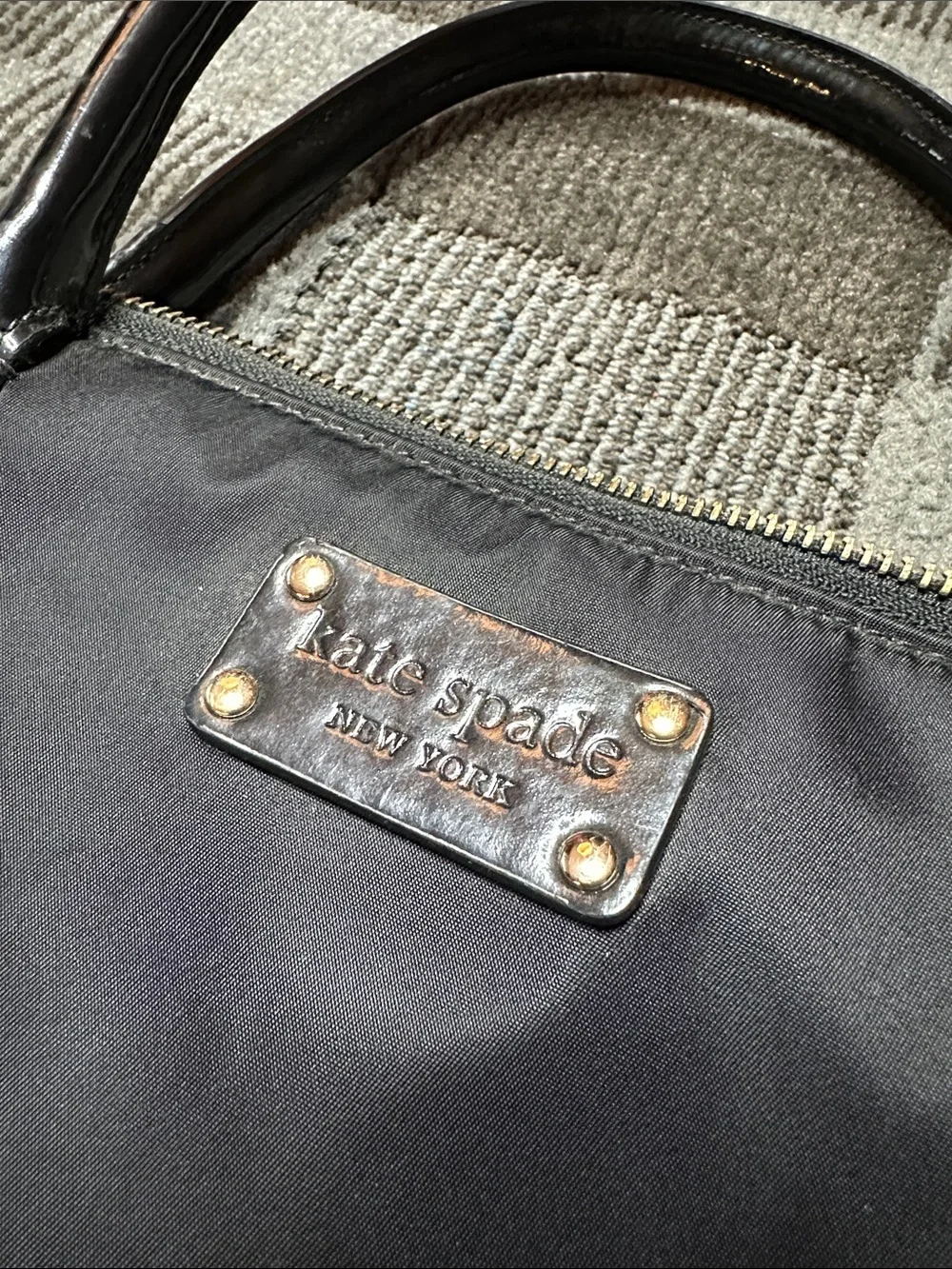 Black Nylon Laptop Briefcase with Shoulder Strap